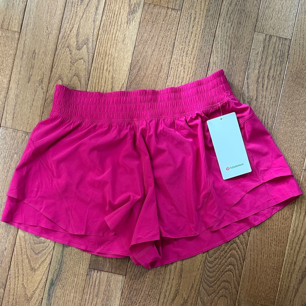lululemon athletics - shake it out high-rise run short 2.5” - passionate pink